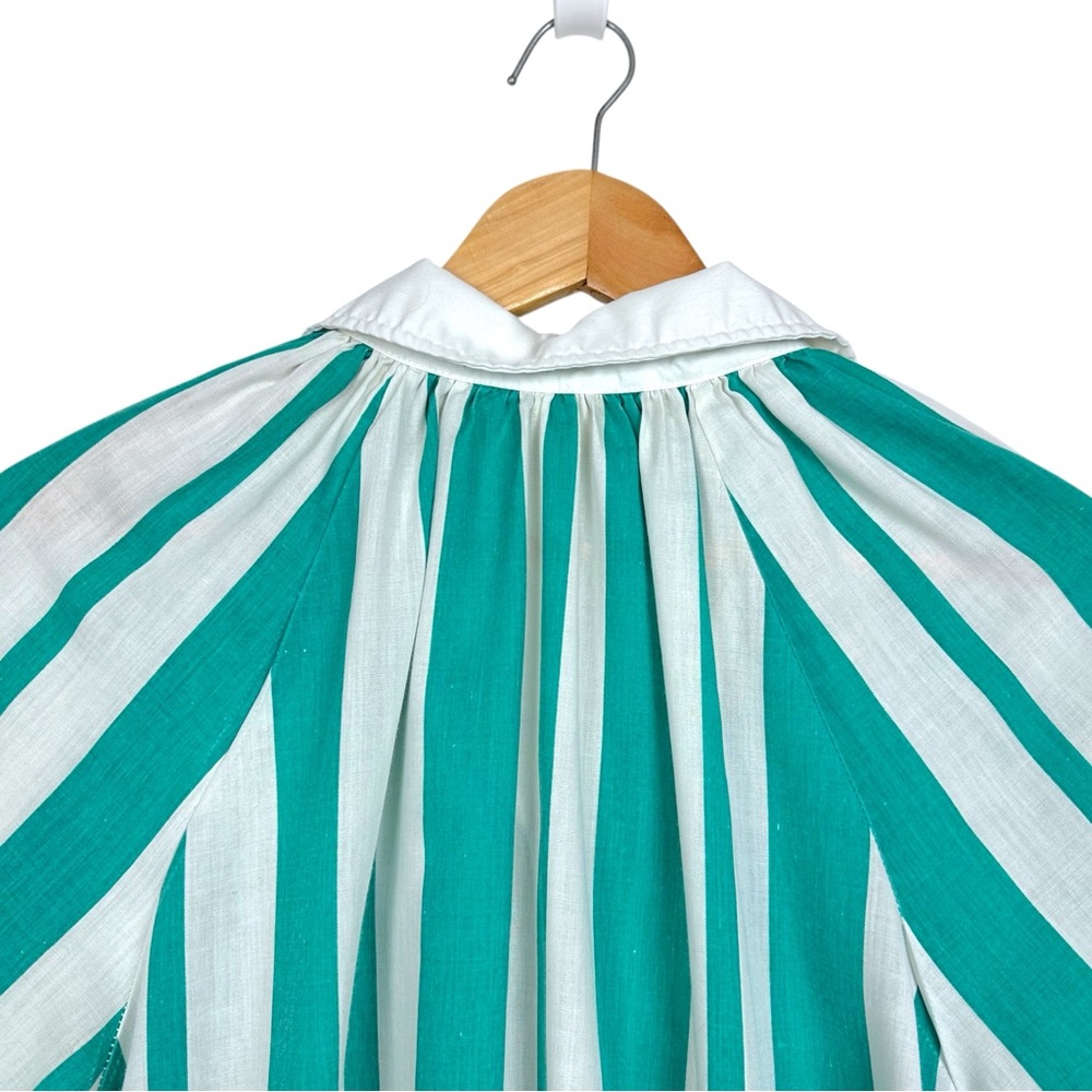 Models Coat 60s Striped Clown Snap Up Funky Retro Nightgown Mumu Sleep Dress XXL - Picture 6 of 11